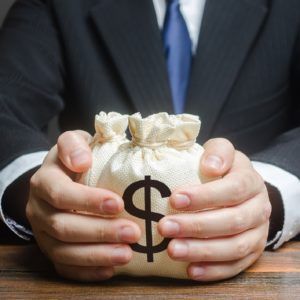 Money bag in a hand